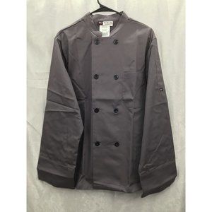 On The Line Men's 2-Pocket Double Breasted Closure Long Sleeve Chef Coat Small G